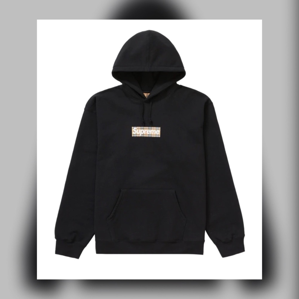 NWT SUPREME BURBERRY BOX LOGO HOODED SWEATSHIRT